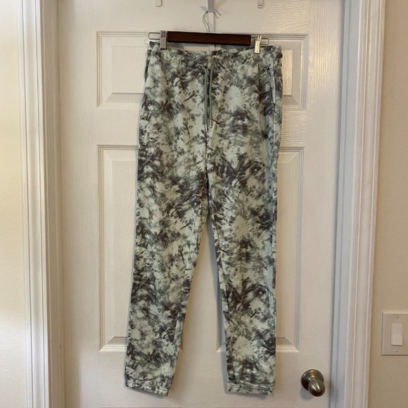 Halston Studios Drawstring Joggers in Aqua Grey Tonal Tie Dye - NWT XS - Picture 8 of 11